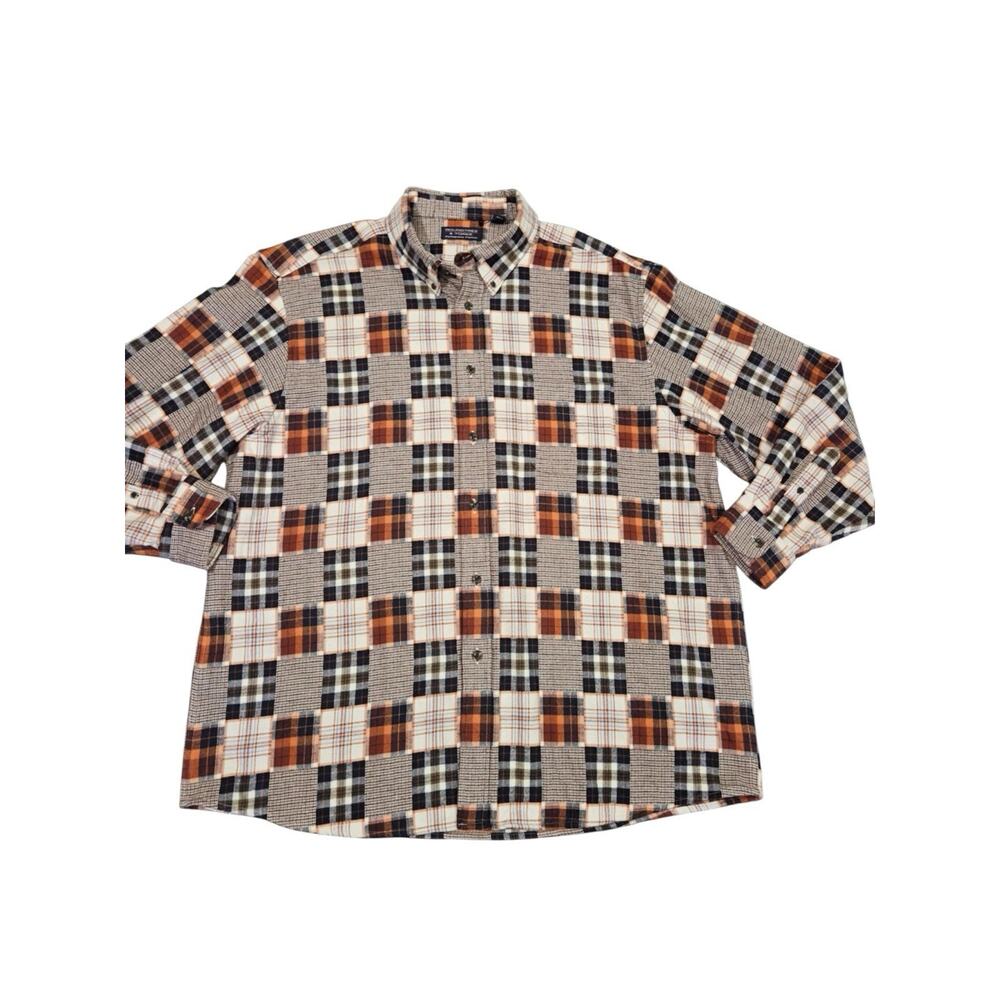 Size XXL Mens Long Sleeve Roundtree &‎ Yorke Portuguese Flannel Shirt (Plaid)